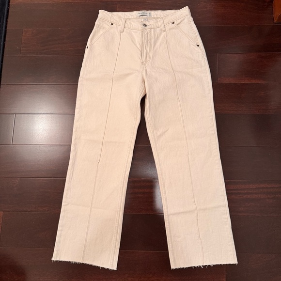 Abercrombie & Fitch Cream Wide Leg Curve Love Jeans, Size 4 (27). - Picture 8 of 9